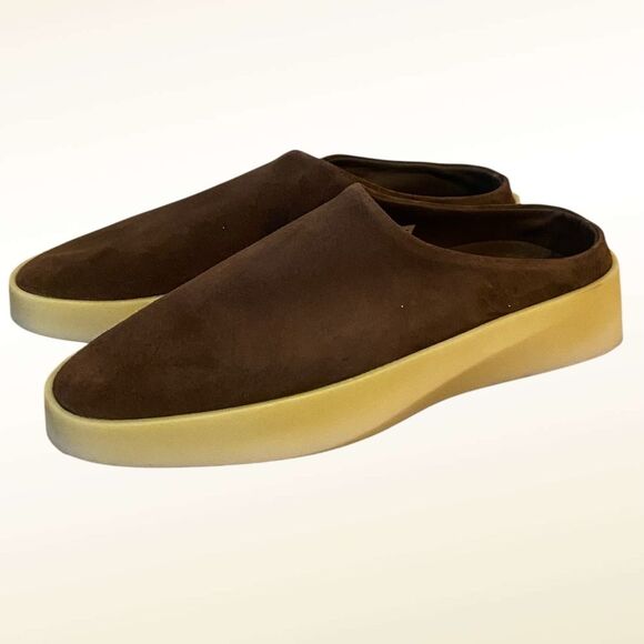 Wolf & Shepard Cruise slip on Mules Brown Suede shoes NWOB Unisex W- 7 Men- 5.5 main image 4